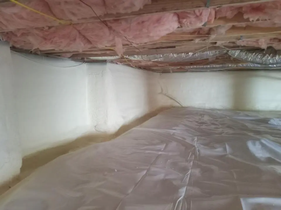 Crawl space encapsulation with closed-cell spray foam for Attic Insulation in Graham